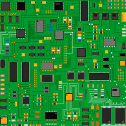 computer chip technology processor circuit vector image