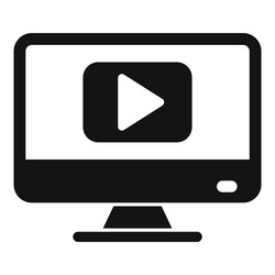 computer monitor displaying video player icon vector image