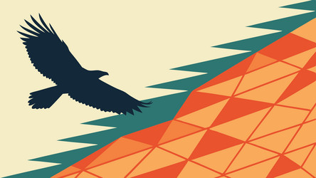 geometric bird in flight with abstract background vector image