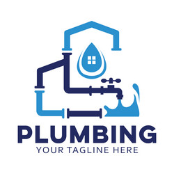 house plumbing logo design template suitable Vector Image