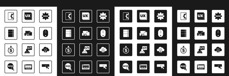 set ui or ux design monitor mobile tablet vector image