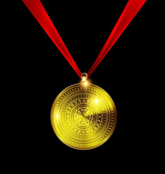 yellow golden medal vector