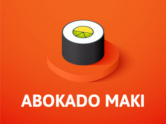 Abokado maki isometric icon isolated on color vector