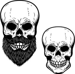 bearded skull isolated on white background design Vector Image