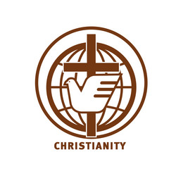 Christianity: Cross and Dove Symbol Vector Image