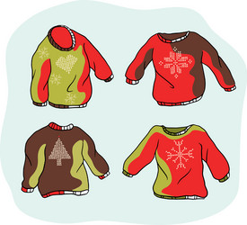 nordic christmas jumper clipart set hand drawn vector