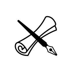 Pen and paper icon isolated on white vector