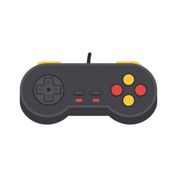retro game controller with red and yellow buttons vector image