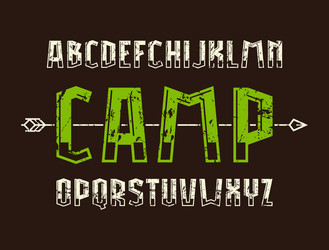 decorative sanserif font with effect of volume vector image