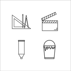 Design and studio simple linear icon setsimple vector