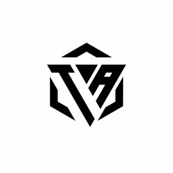 ta logo monogram with triangle and hexagon modern vector image
