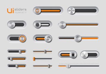 UI Slider Controls with Knobs vector image