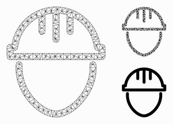 worker mesh network model and triangle vector image