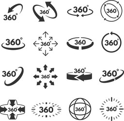 360 Degree View Icon Set vector image