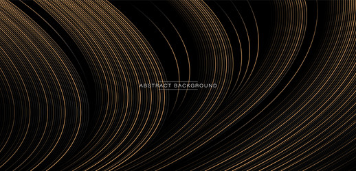 abstract golden gradient curve lines on dark vector image