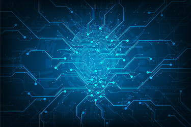 circuit designed in form lamp vector image
