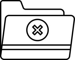 delete folder line icon design vector image