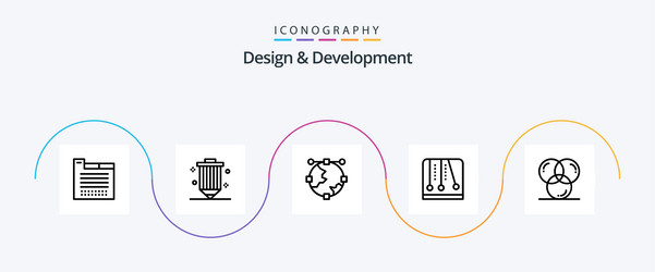 design and development line 5 icon pack including vector image