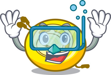 Diving cd player character cartoon vector