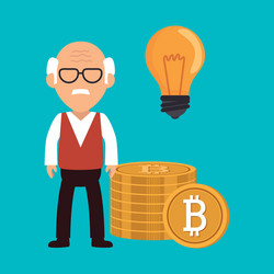 man bit coin idea vector image