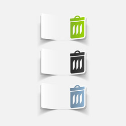 Realistic design element trash can vector