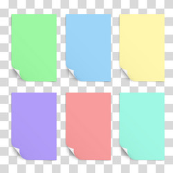 set of sheets different light colors paper vector image