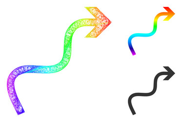 Spectral network gradient curve arrow icon vector
