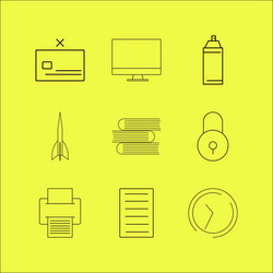 web linear icon set simple outline icons vector image