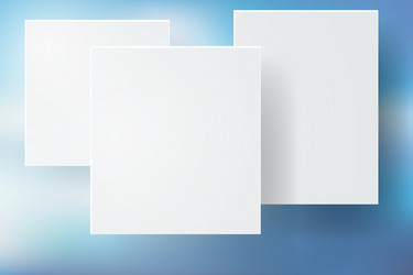 Abstract blue bokeh background with white square vector