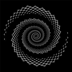 abstract openwork spiral design element with nets vector image