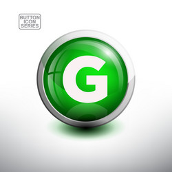 alphabet in glossy button for web icon vector image