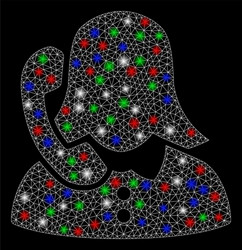 bright mesh network phone support with light spots vector image