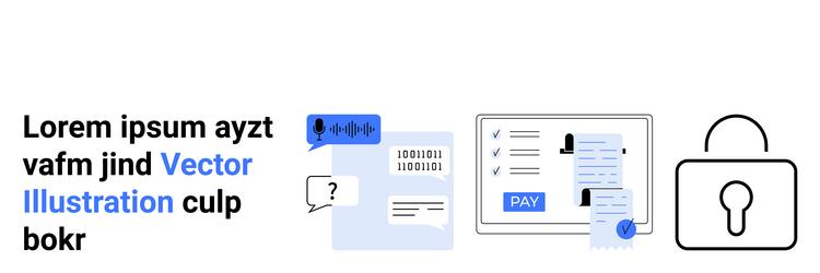 data security and online payment concept with lock vector image