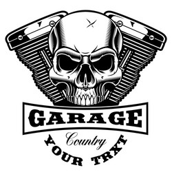 Motorcycle Skull Emblem Vector Image