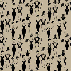 seamless pattern with gentleman and lady symbols vector image