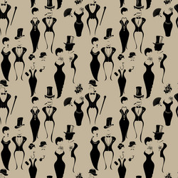 seamless pattern with gentleman and lady symbols vector