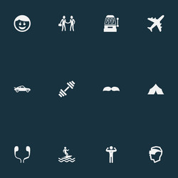 Set of simple yoga icons vector