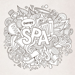 Spa hand lettering and doodles elements vector