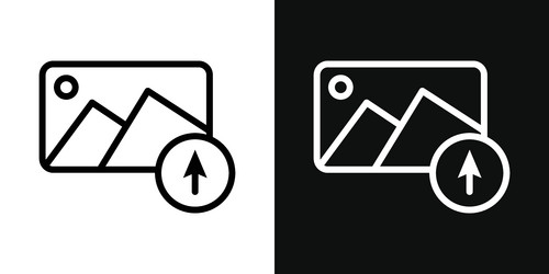 upload photo icon set image picture and camera vector image