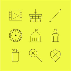 Web linear icon set simple outline icons vector