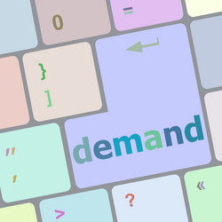 Demand button on computer pc keyboard key vector