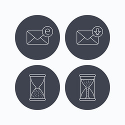 hourglass inbox mail and e-mail icons vector image