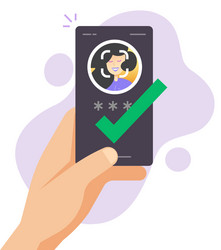 Mobile Face ID Scan - Authentication vector image