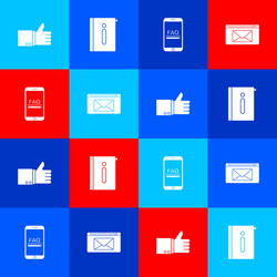 set hand thumb up user manual mobile with faq vector image