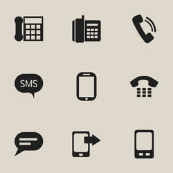 set of 9 editable device icons includes symbols vector image