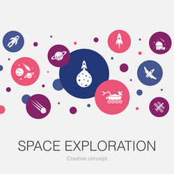 space exploration trendy circle template vector