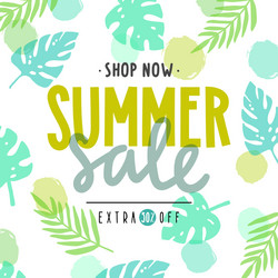Tropical Summer Sale Poster Vector Image