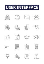 User interface line icons and signs vector