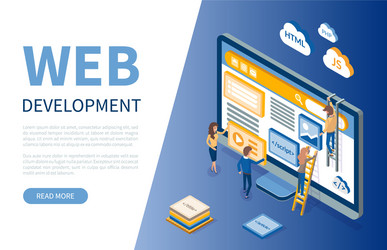 Web Development Technology Workers vector image