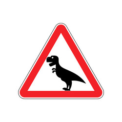 Attention dinosaur sign warning of dangerous vector